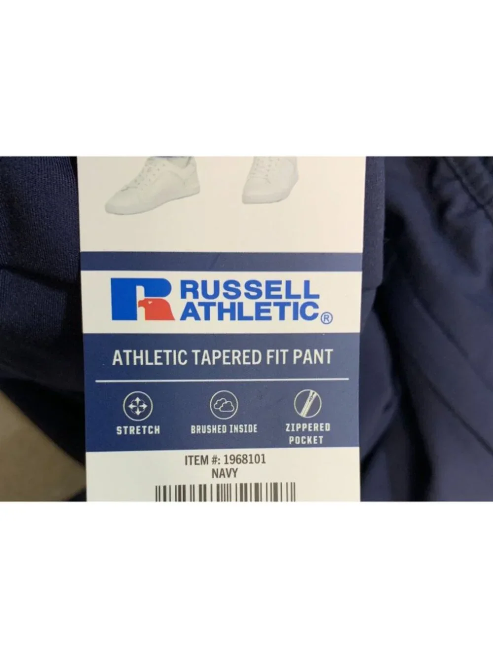 NWT Russell Athletic Men's S Navy Tapered Fit Pants Stretch